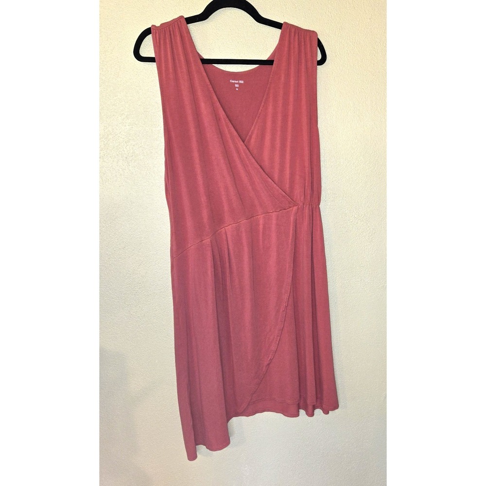Garnet Hill Rusty Orange Tank Faux Wrap Skirtβ Midi Sun Dress Size XL